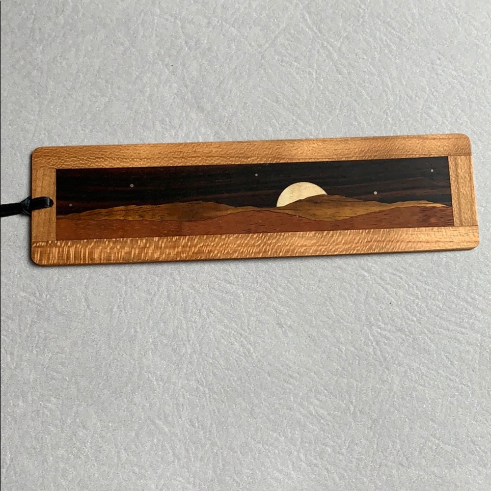 Handmade Wood Bookmark with Silver Stars